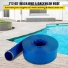 Syemin Drip Irrigation 100Ft Discharge Hose Lay Flat Hose, Heavy Duty Backwash Drain Hose with Clamps for Swimming Pool Water Transfer, Blue, 2"*2"*2" - 4 of 4