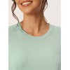cheibear Women's Sleepwear Round Neck Soft Knit Short Sleeve Shirt with Pants Capri Pajamas Set - 4 of 4