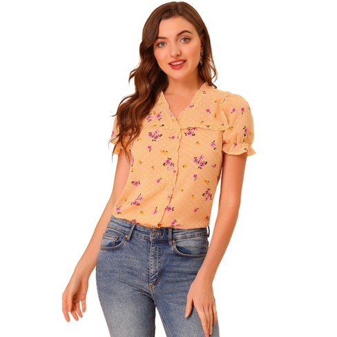 Ladies floral outlet shirt