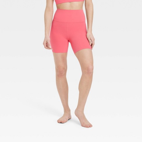 Coral biker shorts online