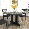 Okak 59x43IN Farmhouse Dining Table with X Shaped Base, Expandable Kitchen Table with Removable Leaf Trestle, Round Table for Dining Room, Black - 3 of 4