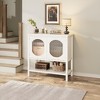 ODK Modern Coffee Bar Cabinet with Storage, White Console Table with Reeded Glass Doors, Buffet Sideboard Side Table for Kitchen, Dining Room - 4 of 4