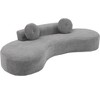 NicBex Couches for Living Room Cloud Couch 105.5'' Curved Sofa Modern Minimalist Corduroy Upholstered 3-4 Seater Sofa Couch with 2 Pillows - 4 of 4