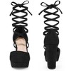 BLISSFUL STEP Women's Faux Suede Lace Up Platform Block Heel Pumps - 2 of 3