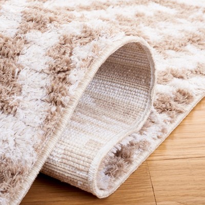 Beige and Ivory Flat Woven Geometric Area Rug