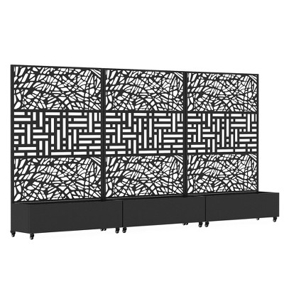 Lirago Iron Arch Mobile Planter Box (3-Piece)-Raised Garden Bed Elevated Planter with Trellis Privacy Screen 38 Gallon Capacity