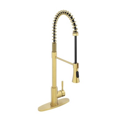 CASAINC Deck Mounted 1-Hole Single Handle Pulldown Kitchen Faucet
