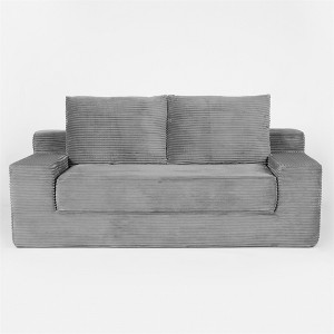XINGHANZHENXUAN Corduroy Loveseat Sofa Bed with Pillows, 600lb Capacity No-Assembly Sofa for Living Room & Bedroom - 1 of 4