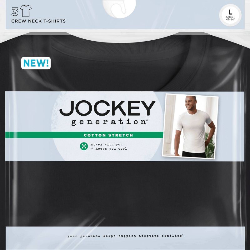 Jockey Generation™ Men's Cotton Stretch Crewneck 3pk T-Shirt, 5 of 7