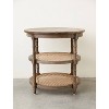 Storied Home Mango Wood Round Table Brown: Eco-Friendly Cane Shelves, 24" Height - 2 of 4