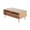 Astro Contemporary Coffee Table in Natural and White Wood by LumiSource - 3 of 4