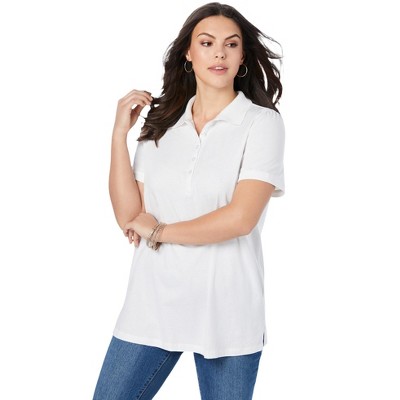 Roaman's Women's Plus Size Polo Ultimate Tee
