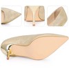 BLISSFUL STEP Women's Pointed toe Stiletto Heel Sparkly Heels Pumps - 3 of 4