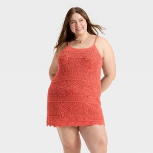 Women's Mini Crochet Shift Dress - A New Day™ - 1 of 3