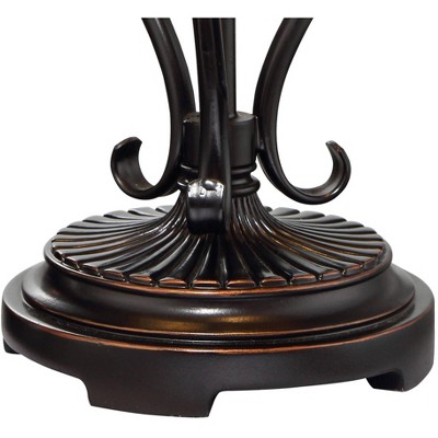 Bronze Metal Leaf Table Lamp with Mica Shade