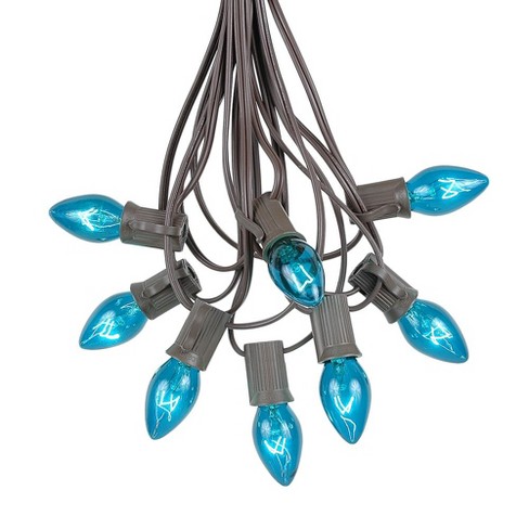 Novelty Lights 25 Feet C7 Teal Christmas String Light Set, Vintage ...