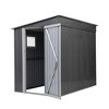 Resenkos Large Metal Storage Shed, Weatherproof Outdoor Garage, Lockable Door, With Window & Sloped Roof, Light Gray - 4 of 4