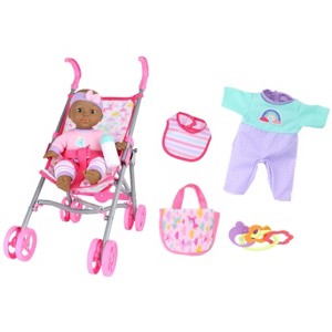 Dream Collection: Gigo 12" Baby Doll Care Gift Set with Stroller - 1 of 4