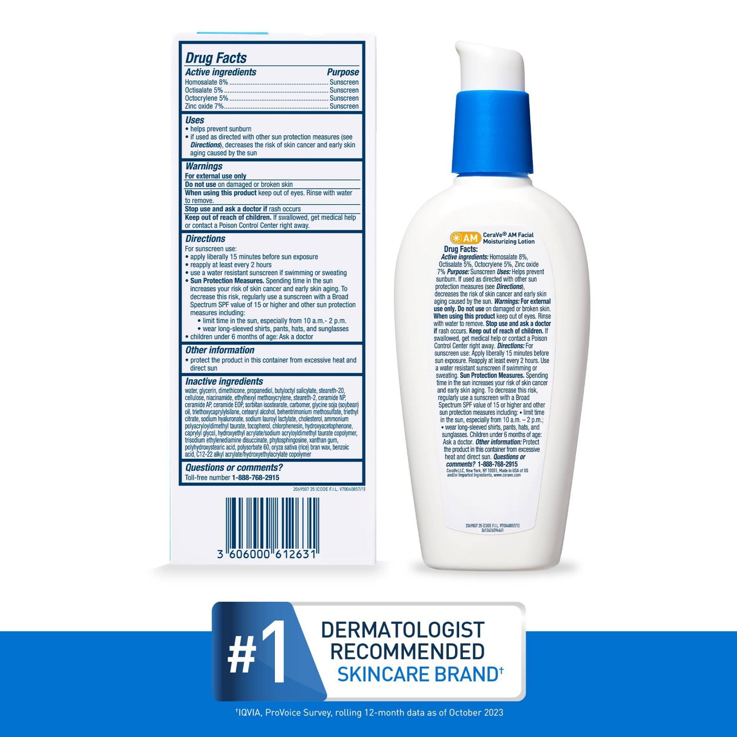 Увлажняющий лосьон для лица CeraVe AM SPF 50, 3 fl oz — фото 7