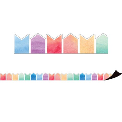 Teacher Created Resources Watercolor Pennants Magnetic Border, 24 Feet (Pack of 2)