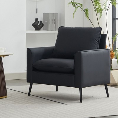 CAVINAS Cat Paw Leather Upholstered Single Armchair Sofa Modern Design Accent Sofa for Living Room