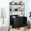 Gulches Large Cat Litter Box Enclosure with Storage Shelf & Scratch Pad - Stylish & Functional - 2 of 4