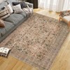 Area Rugs for Living Room Bedroom, Large Washable Rug Vintage Distressed Floral Boho Carpet Indoor Dining Room Kids Room Entryway Non Slip Low Pile - 2 of 4