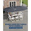 13 Ft Extra Large Double-Sided Patio Umbrella, Outdoor Umbrella with Water-Resistant Polyester Canopy, Crank Handle and 12 Strong Steel Ribs - 4 of 4