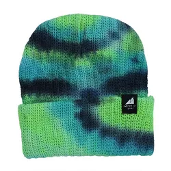 Arctic Gear Child Tie-Dyed Cotton Cuff Bright Lime Green Black and Teal