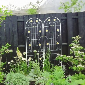 VisioGear Arbors and Trellises, 2 Pack Garden Trellis for Climbing Plants Outdoor Flower Support, White, 86.7"*40"*0.15" - 1 of 4