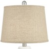 360 Lighting Modern Coastal Table Lamps 24 1/2" High Set of 2 White Ceramic LED Burlap Drum Shade for Bedroom Living Room House Bedside Nightstand - 2 of 4