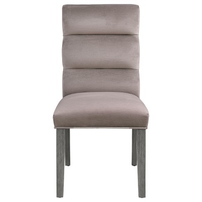 Ash Gray High-Back Upholstered Side Chair Set