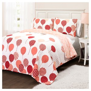 Flying Balloon Quilt Set (Twin) Pink 2 pc - Lush Décor