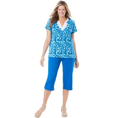 Woman Within Plus Size 2-Piece Tunic And Capri Set