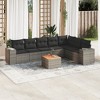 vidaXL Patio Sofa Set with Cushions Outdoor Furniture 8 Piece Poly Rattan - Gray - 2 of 4