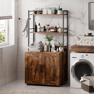 Cat Litter Box Enclosure with Shelf Storage, 2-in-1 Hidden Cat Furniture, Indoor Cat Cabinet