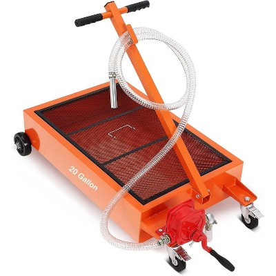 Acekool 25 Gallon Oil Drain Pan Cart, Low Profile Oil Change Pan with 8ft Hose, Folding Handle, Rolling Wheels, Garage Tool for Car, SUV, Truck, RV