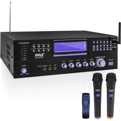 Pyle 3000W Wireless Bluetooth Home Theater Preamplifier System - PWMA5000BA, 4-Channel, Dual UHF Mic