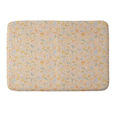 Oranges Flowers Rain Summer Floral Memory Foam Bath Mat - Deny Designs :  Target