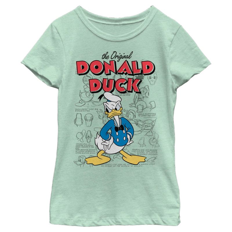 Girl's Disney Donald Duck Original Art T-Shirt, 1 of 5