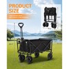 Collapsible Wagon Cart, Foldable Utility Cart with 360° All-Terrain Wheels & Cup Holders for Beach, Camping, Gardening, Groceries - 2 of 4