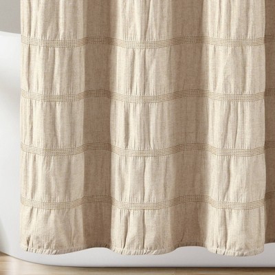 Waffle Striped Woven Cotton Shower Curtain - Lush Décor : Target