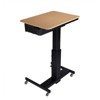 28in Adjustable Mobile School Standing Desk & Book Box Bundle in Wood Grain/Black - Rocelco - 4 of 4