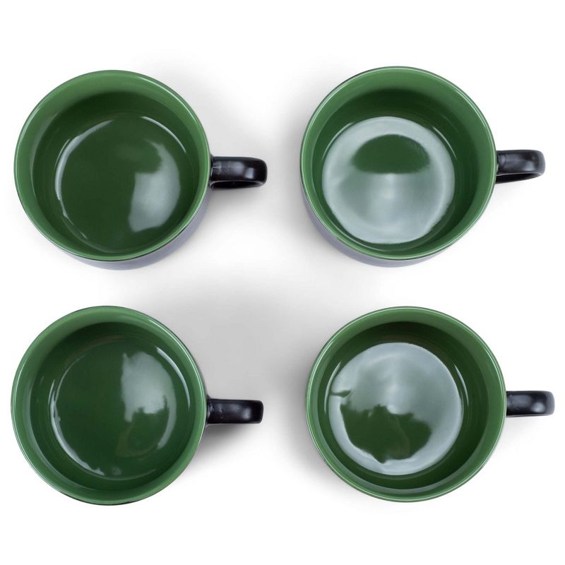 Elanze Designs Large Color Pop 24 ounce Ceramic Jumbo Soup Mugs Set of 4, Green, 4 of 6