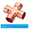 Unique Bargains Plumbing Air Conditioning Refrigeration Copper Thermal Conductivity Cross Pipe Fittings Rose Gold - 4 of 4