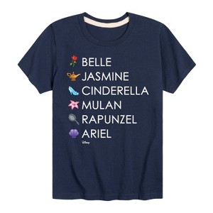 Boys' - Disney - Princess List Icons Short Sleeve Graphic T-Shirt - 1 of 4