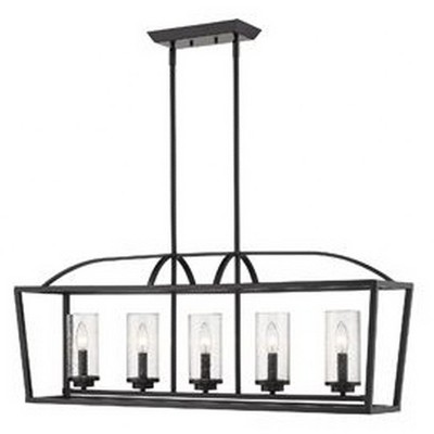 Mercer Matte Black Glass 5-Light Linear Pendant