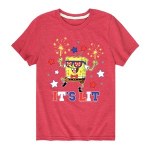 Boys' - SpongeBob SquarePants - It's Lit Short Sleeve Graphic T-Shirt - 1 of 4