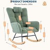 Acekool Nursery Rocking Chair, 300lb Glider with Wood Legs & Side Pockets, Teddy Upholstered Glider for Nursery - 2 of 4