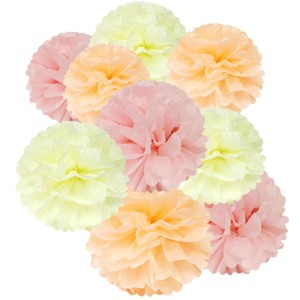 Wrapables Set of 18 Tissue Pom Pom Party Decorations - 1 of 4